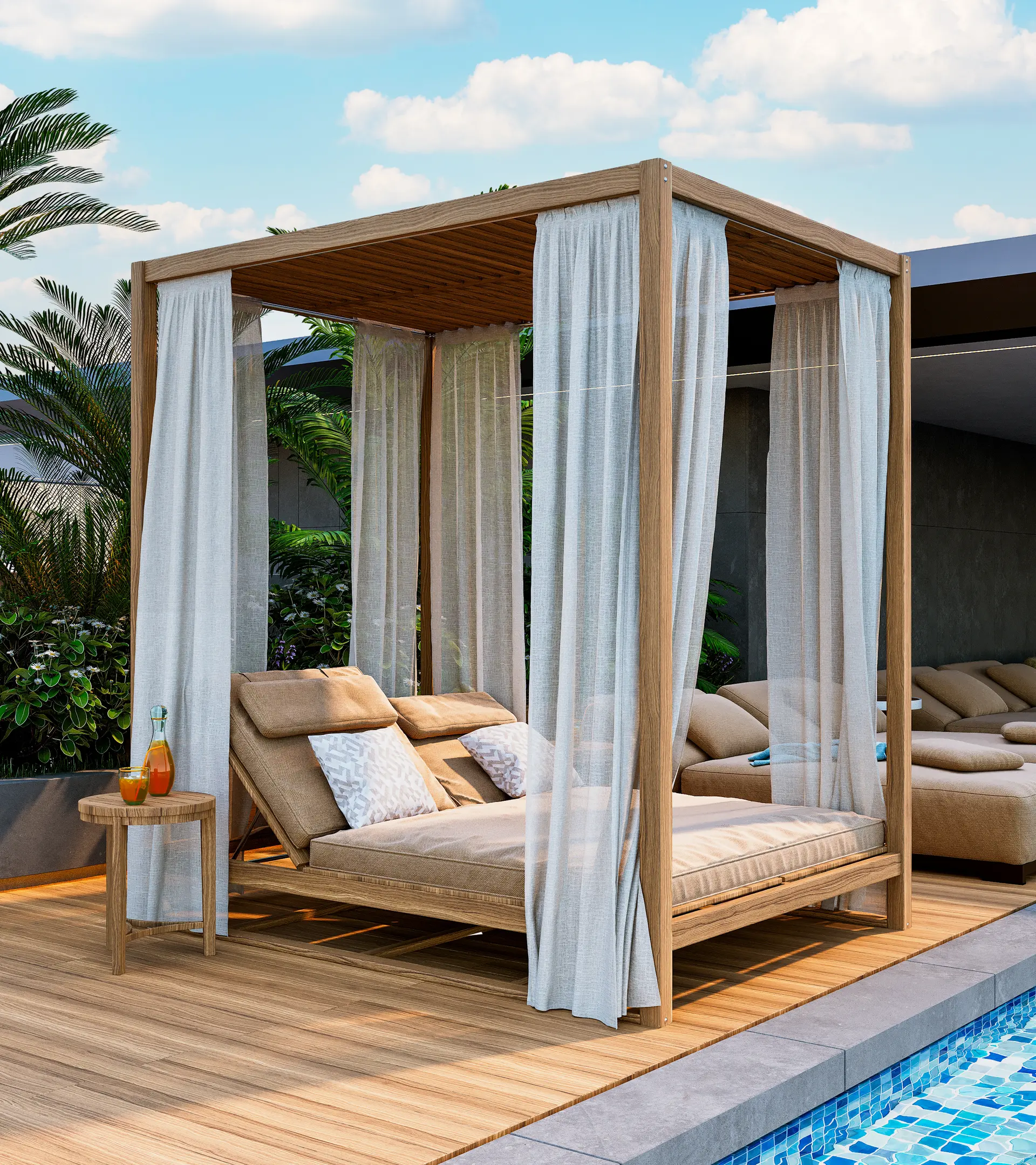 Piscine sur le toit-terrasse
